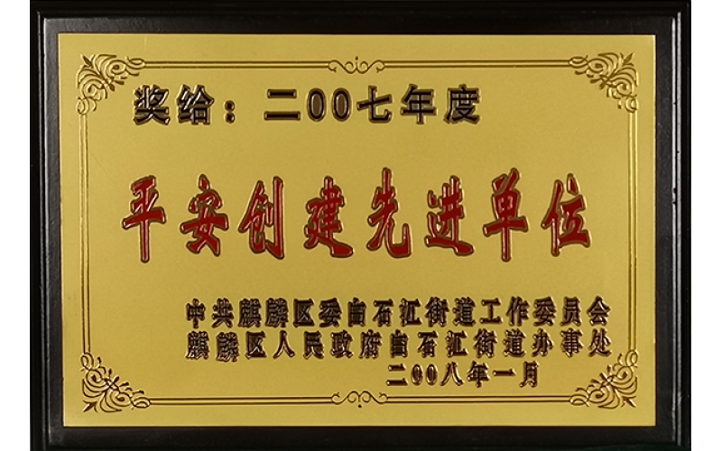 平安創建先進單位（2007年）